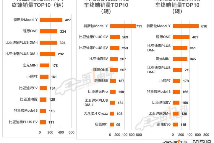 BYD, Tesla, MINI,QQ ice cream, model y