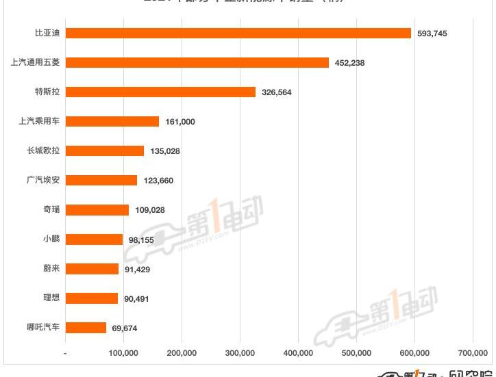 BYD, Chery, Tesla, Ai 'an, Euler