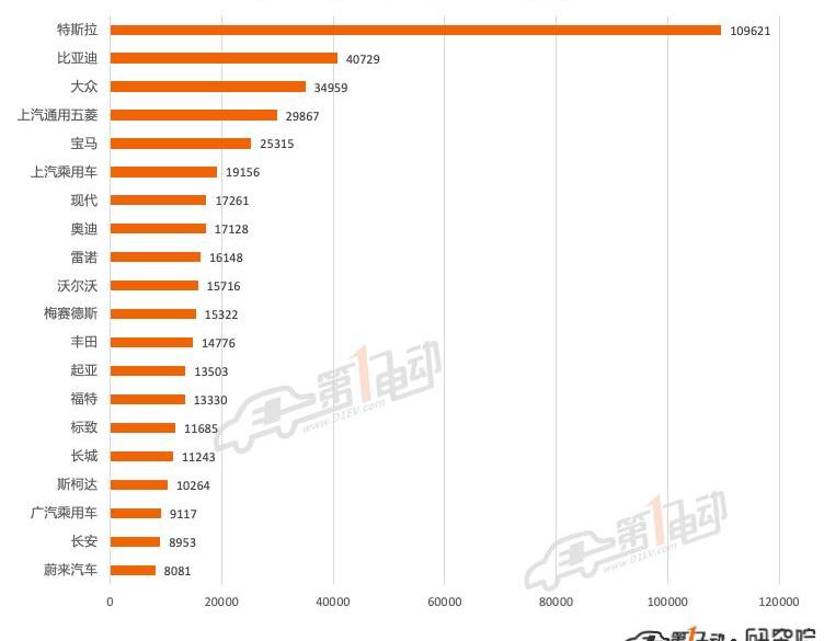 Volkswagen, Tesla, BYD, MINI, Hongguang miniev