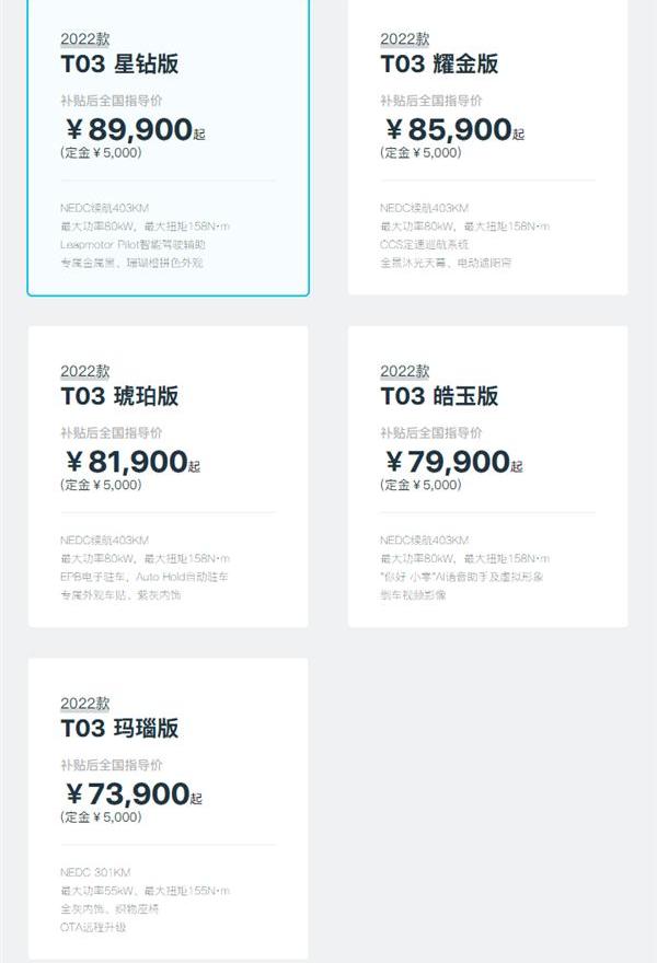 零跑汽车,零跑T03