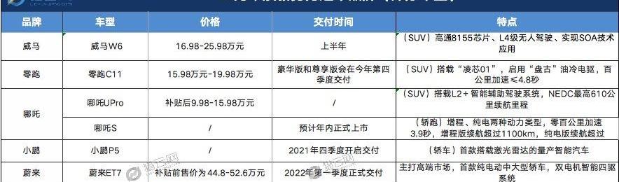 蔚来,MINI,长城,小鹏,特斯拉