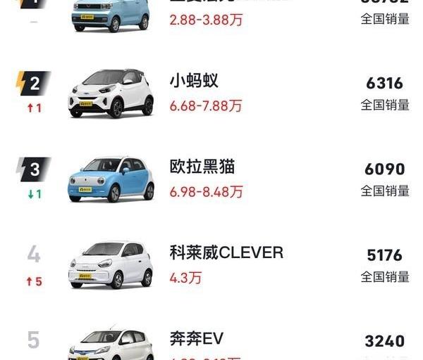 MINI,特斯拉,Model 3,昌河北斗星,欧拉好猫