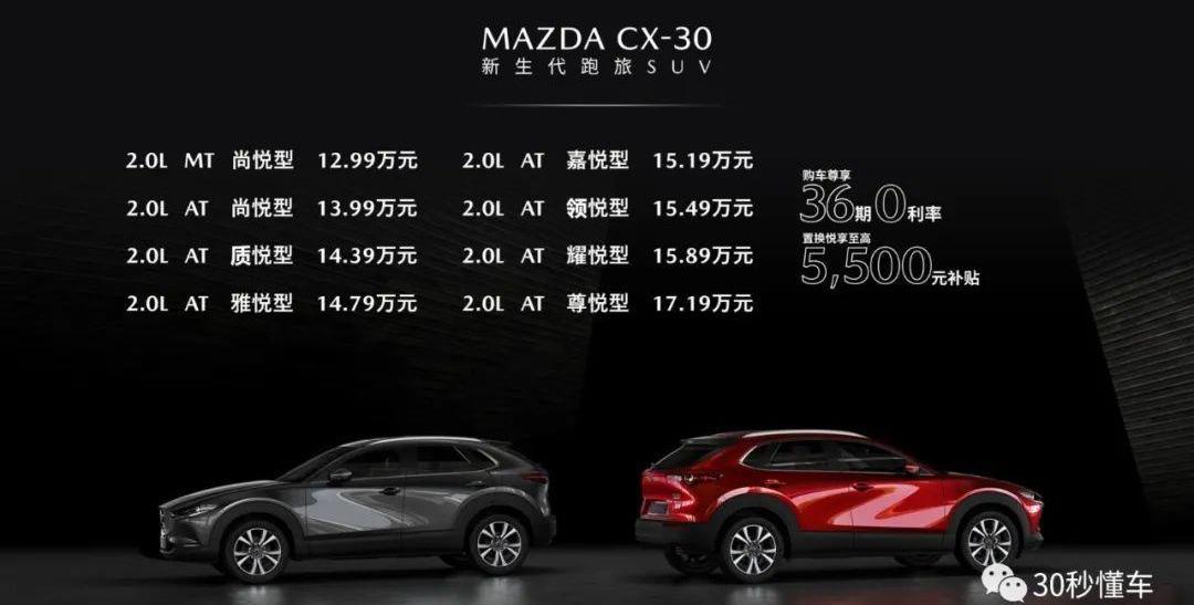 思域,马自达,大众,马自达CX-30,帝豪
