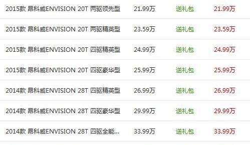 别克,昂科威,汉