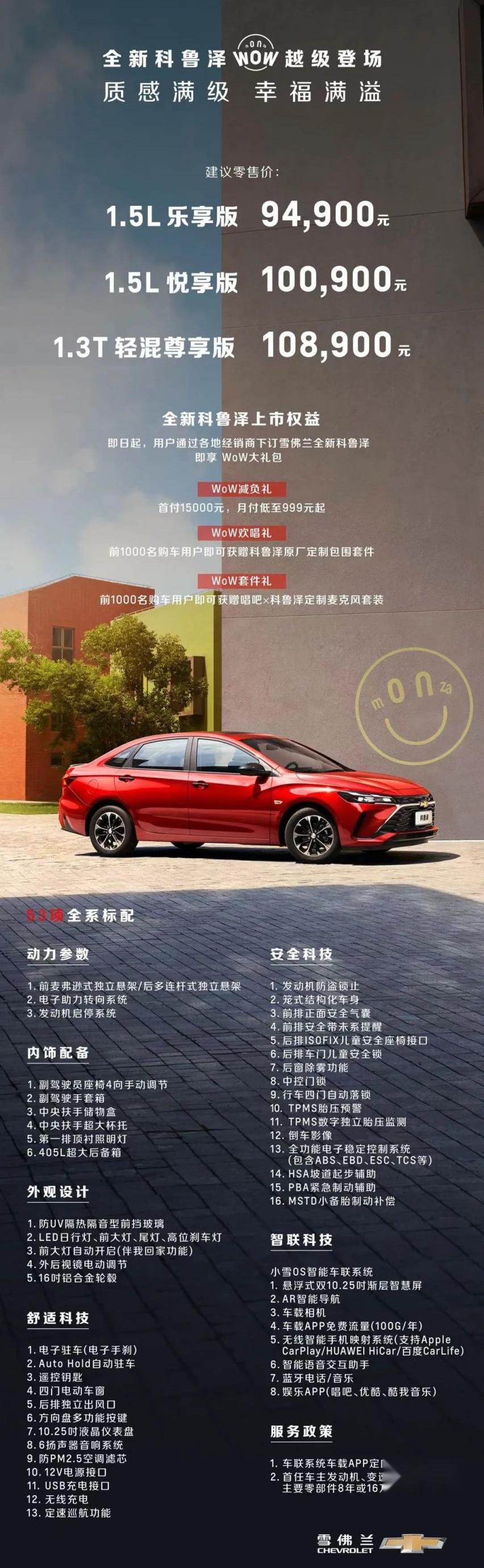 科鲁泽,雪佛兰,英朗,凌派,长安