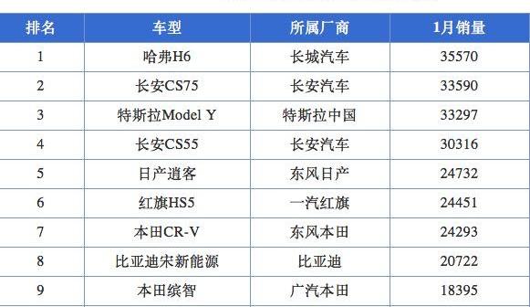 哈弗,大众,汉兰达,奇骏,汉