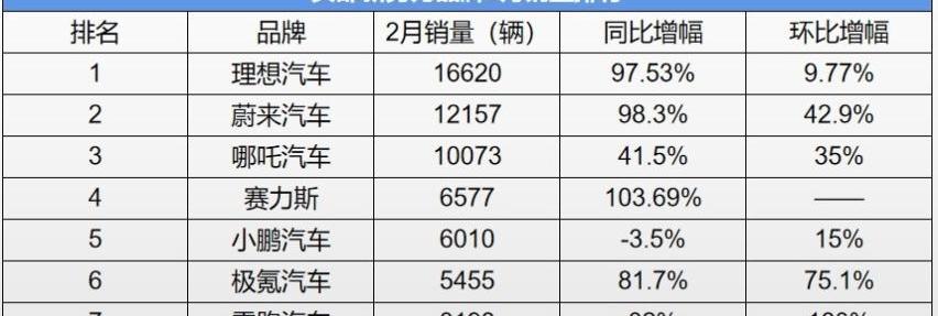 小鹏,极氪,理想汽车,蔚来,哪吒汽车